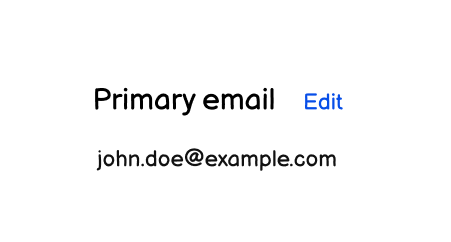 Screenshot showing an edit link next to the primary email address.