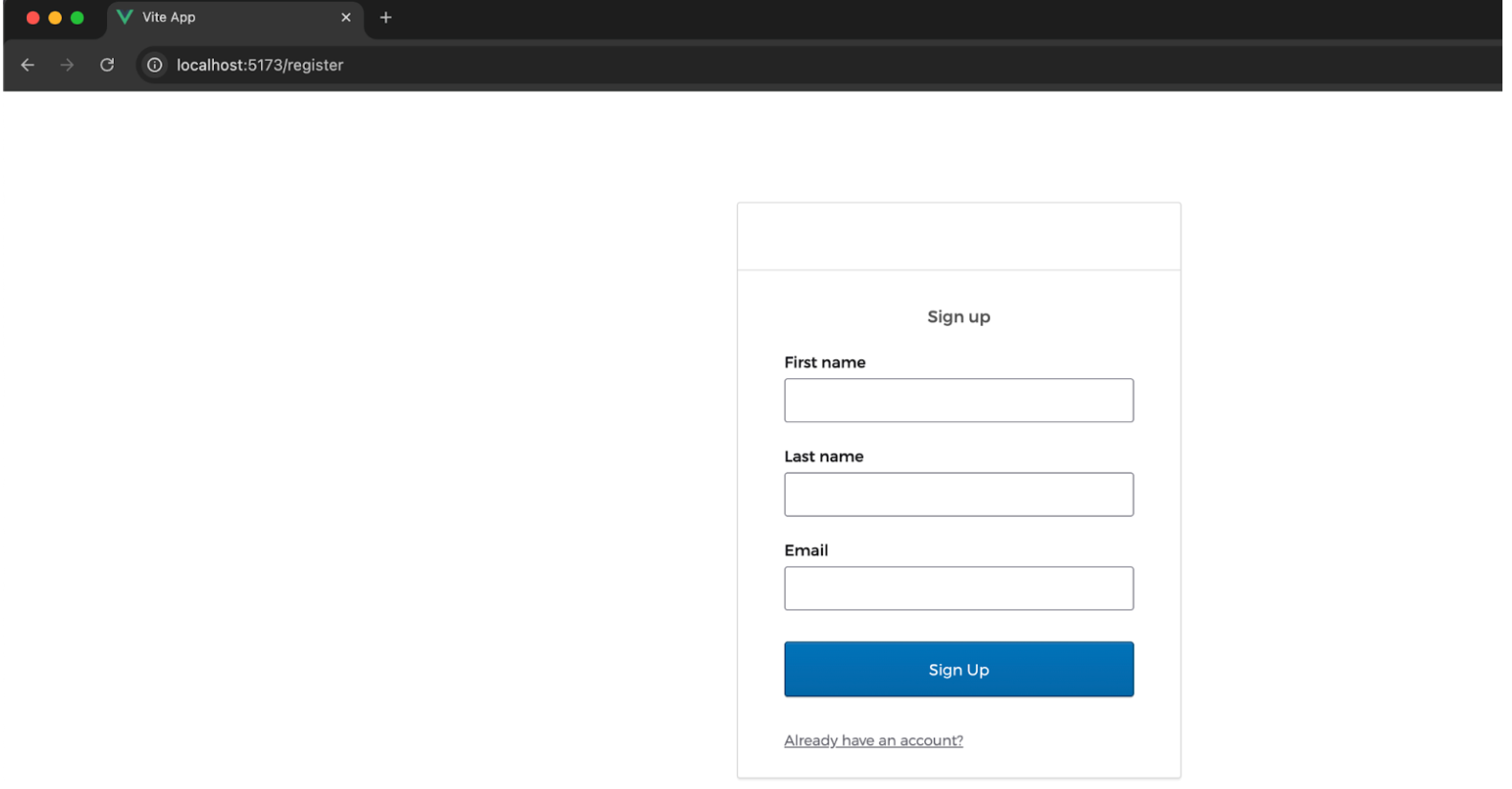 Image of the app with style applied