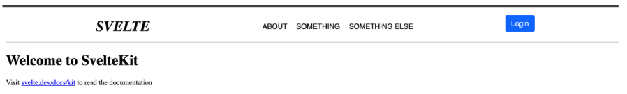 Image of Svelte app with Login button